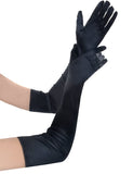 Black 55cm Long Simulated Silk Long Gloves