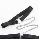 Black Sleeveless Lace Deep V-neck Faux Leather Bodysuit
