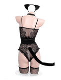Black Sexy Cat Girl One-Piece Costume Set