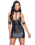 Black Sexy Bondage Faux Leather Egypt Lingerie