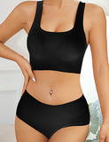 Black & Nude Color Wireless Removable Breast Pads Seamless Bra Set