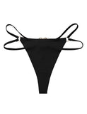 Pink & Black  Sexy Seamless Panty With Buckles Decoration