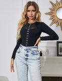 Hook Buckles Long Sleeve Slim Mesh Bodysuit