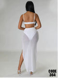 Embroidered chiffon dance suit