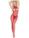 Red Mesh Bustless One-piece Stockings