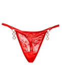 Black & Red Lace With Decorative Buckle Sexy Women's Panties