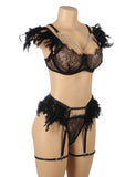 Feather Lace Chain Sexy Lingerie Egypt Bra Set