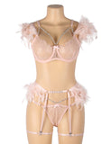 Feather Lace Chain Sexy Lingerie Egypt Bra Set