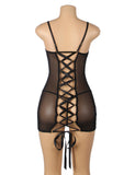 Sexy Egypt Mesh Strappy Lingerie With A Lace-Up Back (