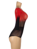 Black And Red Two-Color Gradient Stretchy Fishnet Bodystocking Egypt