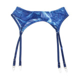 Blue Mesh Printed Sexy Bra Set Egypt