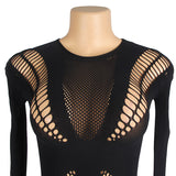 Black Stretchy Fishnet Bodystocking