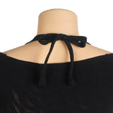 Black Sexy Egypt Long Sleeves Hollow Cut Bodystocking Set