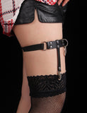 Leather Adjustable Stud Punk Leg Loop Garter Clip