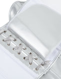 12 Pieces Plastic Bones Silver Imitation Leather Zipper Lace Up Corset