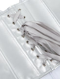 12 Pieces Plastic Bones Silver Imitation Leather Zipper Lace Up Corset