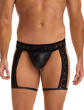 Black Sexy Lace Imitation Leather Men Egypt Underwear