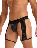 Black Sexy Lace Imitation Leather Men Egypt Underwear