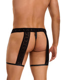 Black Sexy Lace Imitation Leather Men Egypt Underwear