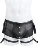 Black Sexy PU Leather See Through Men Briefs