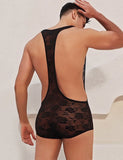 Black Men Sexy Lace Bodysuit