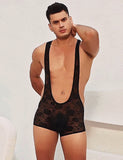 Black Men Sexy Lace Bodysuit