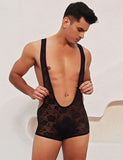 Black Men Sexy Lace Bodysuit