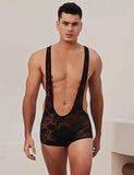 Black Men Sexy Lace Bodysuit