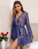 Eyelash Black Lace Sleepwear Egypt Gown