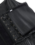 15 Pieces Plastic Bones Black sexy PU leather strapless zippered corset