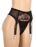 Sexy Eyelash Lace Metal Clips Garter Panty