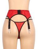 Sexy Eyelash Lace Metal Clips Garter Panty