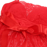 White Eyelash Lace Sexy Push Up Suspenders Nightdress