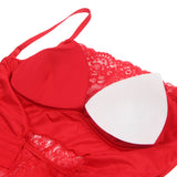 White Eyelash Lace Sexy Push Up Suspenders Nightdress