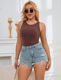 Simple Sleeveless Open Crotch Bodysuit Lingerie Egypt