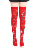 Red Christmas Print Mesh stockings Egypt