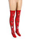 Red Christmas Print Mesh stockings Egypt