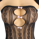 Sexy Long Sleeves Hollow Out Bow Egypt Bodystocking