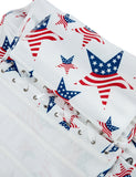 14 Pieces Plastic Bones White Sexy Star Flag Lace-up Palace Style Corset