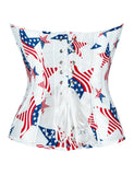 14 Pieces Plastic Bones White Sexy Star Flag Lace-up Palace Style Corset