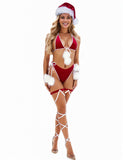 Sexy Red Christmas Egypt Plush Bra Set