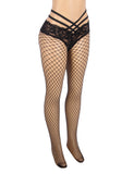 Black Sexy High Waist Lace Medium Holes Fishnet Pantyhose