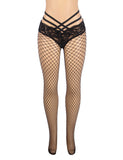 Black Sexy High Waist Lace Medium Holes Fishnet Pantyhose