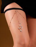 Gold Sexy Snake Pendant Chain Leg Ring