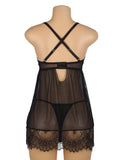 Sexy Eyelash Lace Mesh Cross Straps Push Up Nightdress Egypt