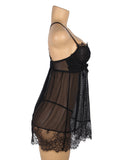 Sexy Eyelash Lace Mesh Cross Straps Push Up Nightdress Egypt