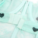 Sexy Egypt Heart Printed Lace Mesh Push Up Nightdress