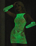 White Sexy Egypt Jacquard Hollow Out Luminous Glow In The Dark Bodystocking