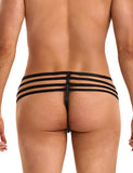 Black Sexy PU Leather Adjustable Elastic Bands Men Thong Egypt