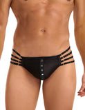 Black Sexy PU Leather Adjustable Elastic Bands Men Thong Egypt